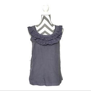 J Crew-Lavender/Lilac Ruffled Tank/Blouse-EUC-Sz 0